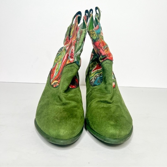 Desigual Heeled Green Boots Funky Design Size 7 Women’s - Picture 3 of 6